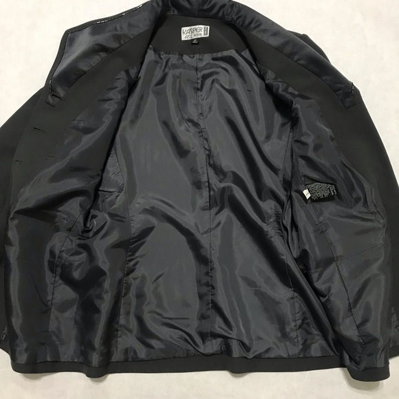 Kasper ASL Petite Gray Single Breasted Lined Blazer Jacket Business Wear Sz 8P - Picture 7 of 13